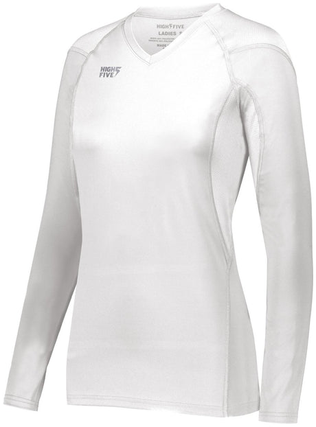 HighFive Ladies TruHit Long Sleeve Jersey 342212 WHITE S