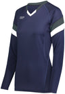 HighFive Ladies TruHit Tri - Color Long Sleeve Jersey 342242 NAVY/GRAPHITE/WHITE S