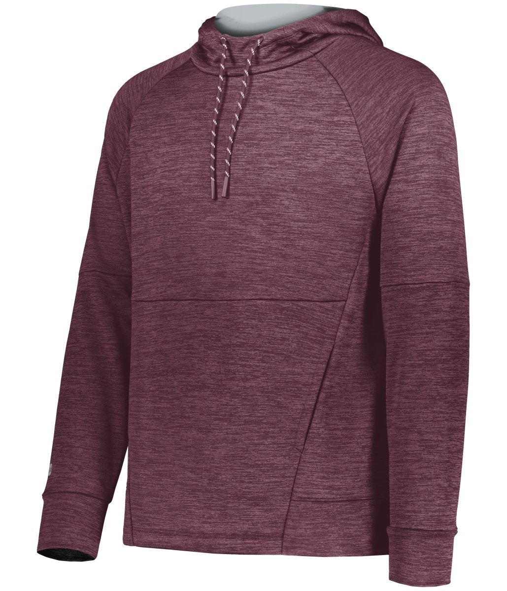 Holloway All - Pro Performance Fleece Hoodie 223580 MAROON HEATHER/SILVER S
