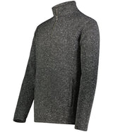 Holloway Alpine Sweater Fleece 1/4 Zip Pullover 223540 BLACK HEATHER S