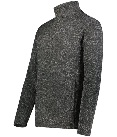 Holloway Alpine Sweater Fleece 1/4 Zip Pullover 223540 BLACK HEATHER S