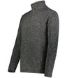 Holloway Alpine Sweater Fleece 1/4 Zip Pullover 223540 BLACK HEATHER S