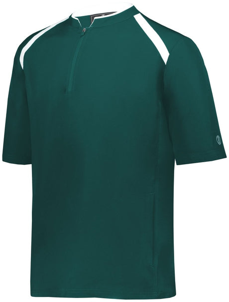 Holloway Clubhouse Short Sleeve Pullover 229581 DARK GREEN/WHITE S