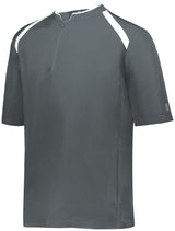 Holloway Clubhouse Short Sleeve Pullover 229581 GRAPHITE/WHITE S