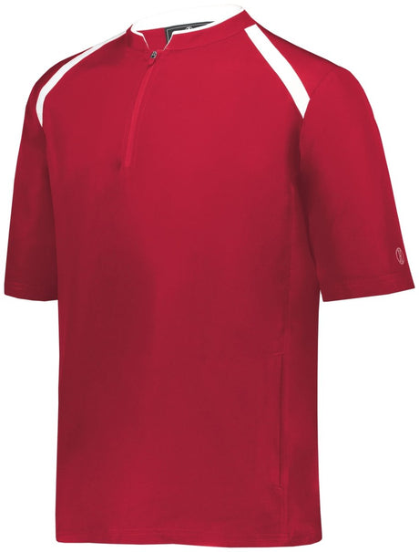 Holloway Clubhouse Short Sleeve Pullover 229581 SCARLET/WHITE S