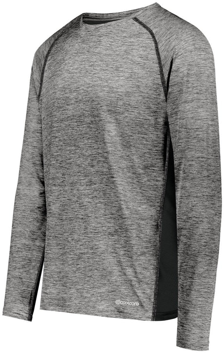 Holloway Electrify Long Sleeve Tee Powered by Coolcore® 222570 BLACK HEATHER S