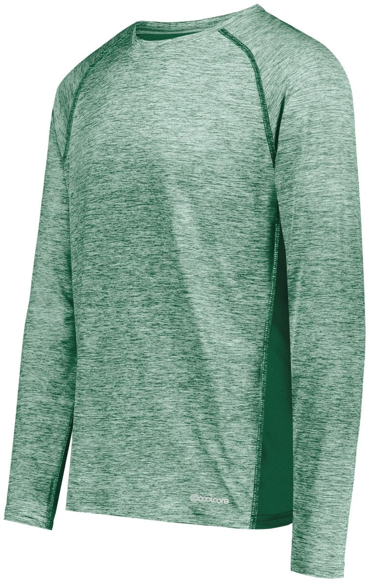 Holloway Electrify Long Sleeve Tee Powered by Coolcore® 222570 DARK GREEN HEATHER S