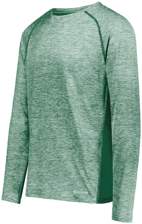 Holloway Electrify Long Sleeve Tee Powered by Coolcore® 222570 DARK GREEN HEATHER S