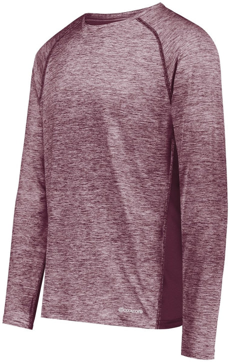 Holloway Electrify Long Sleeve Tee Powered by Coolcore® 222570 MAROON HEATHER S