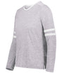 Holloway Girls Monterey Long Sleeve Tee 223346 ATHLETIC HEATHER/WHITE S