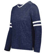 Holloway Girls Monterey Long Sleeve Tee 223346 NAVY HEATHER/WHITE S