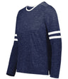 Holloway Girls Monterey Long Sleeve Tee 223346 NAVY HEATHER/WHITE S