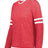 Holloway Girls Monterey Long Sleeve Tee 223346 SCARLET HEATHER/WHITE S
