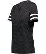 Holloway Girls Monterey Tee 223345 BLACK HEATHER/WHITE S