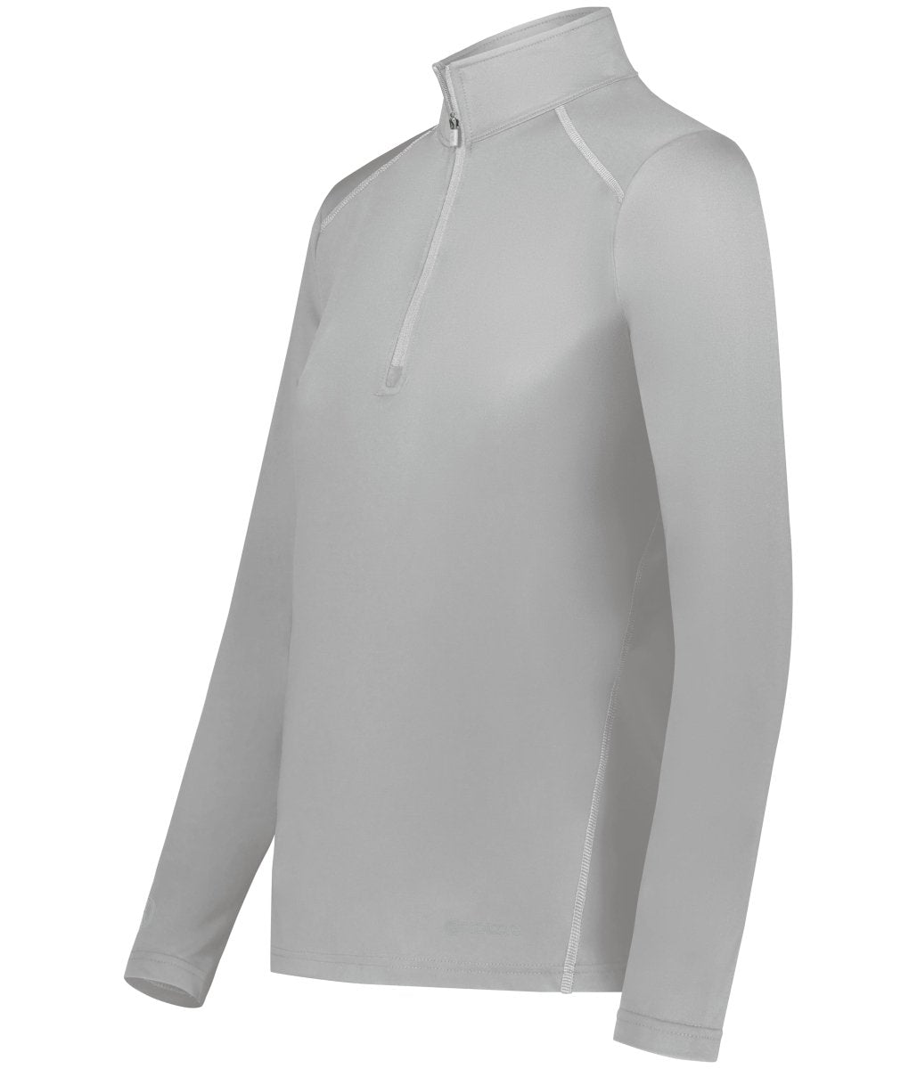 Holloway Ladies 1/4 Zip Pullover Powered by Coolcore® 222340 ATHLETIC GREY S