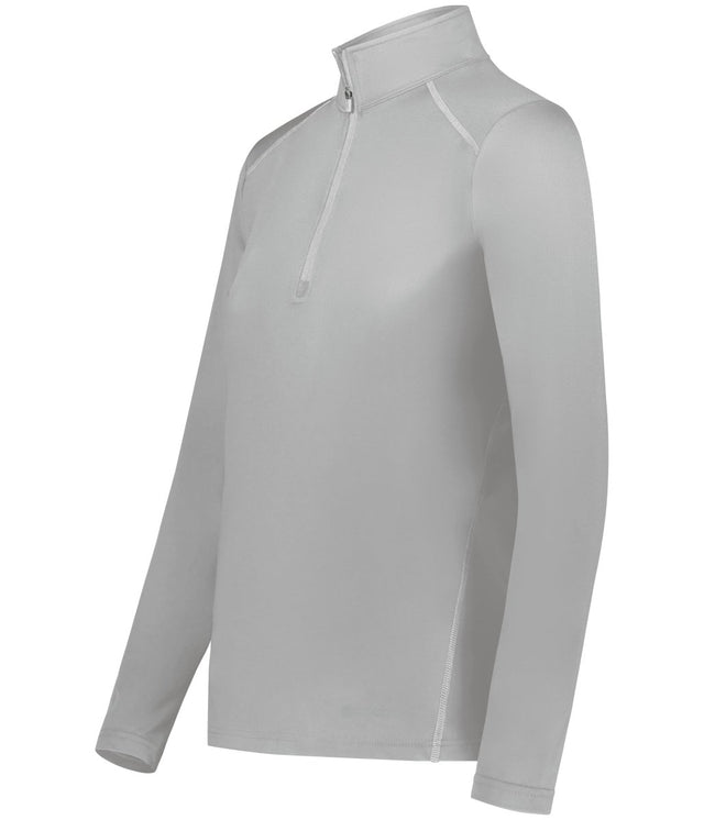 Holloway Ladies 1/4 Zip Pullover Powered by Coolcore® 222340 ATHLETIC GREY S