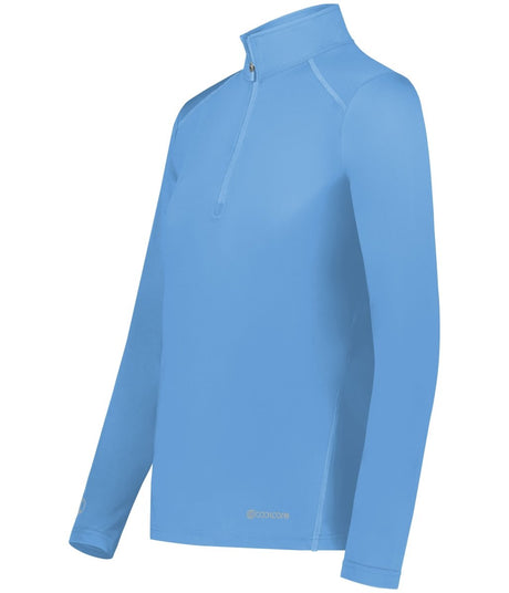 Holloway Ladies 1/4 Zip Pullover Powered by Coolcore® 222340 COLUMBIA BLUE S
