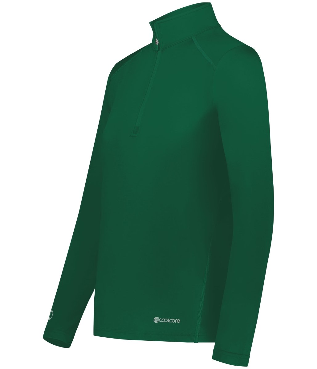 Holloway Ladies 1/4 Zip Pullover Powered by Coolcore® 222340 DARK GREEN S