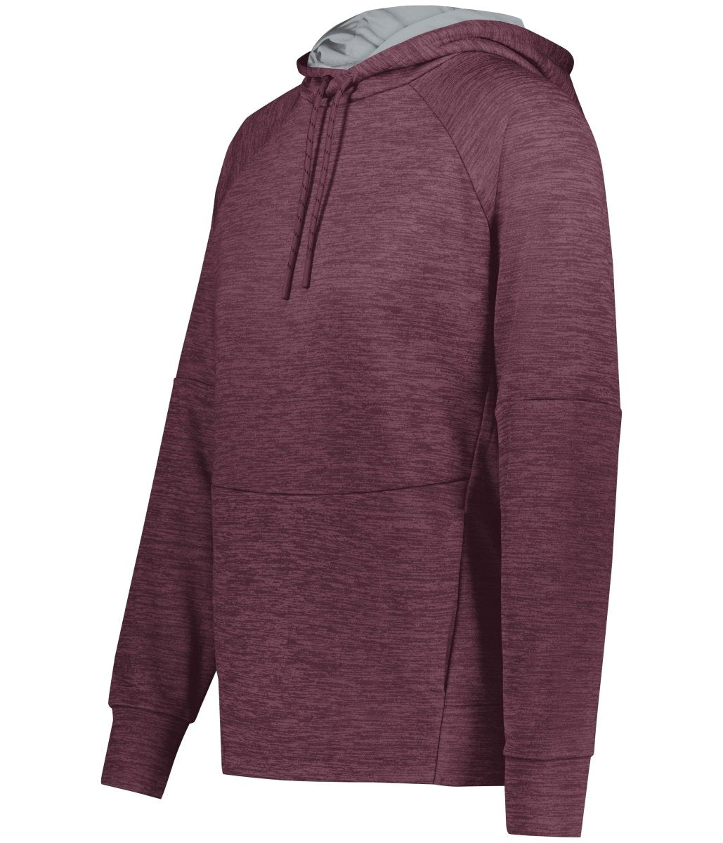 Holloway Ladies All - Pro Performance Fleece Hoodie 223780 MAROON HEATHER/SILVER S