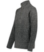 Holloway Ladies Alpine Sweater Fleece 1/4 Zip Pullover 223740 BLACK HEATHER S