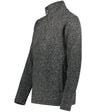 Holloway Ladies Alpine Sweater Fleece 1/4 Zip Pullover 223740 BLACK HEATHER S