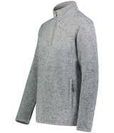 Holloway Ladies Alpine Sweater Fleece 1/4 Zip Pullover 223740 GRAPHITE HEATHER S