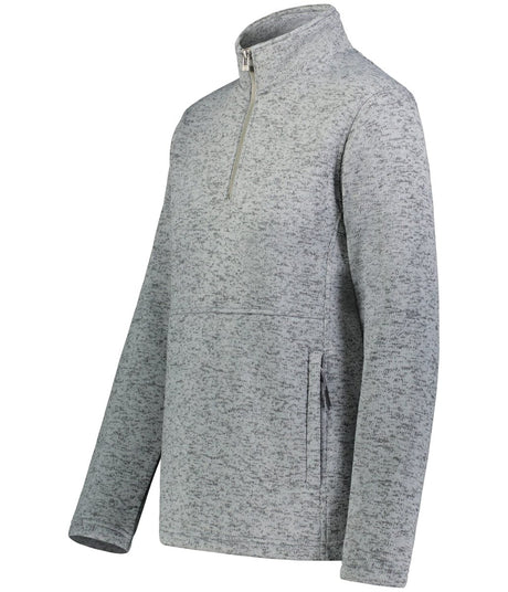 Holloway Ladies Alpine Sweater Fleece 1/4 Zip Pullover 223740 GRAPHITE HEATHER S