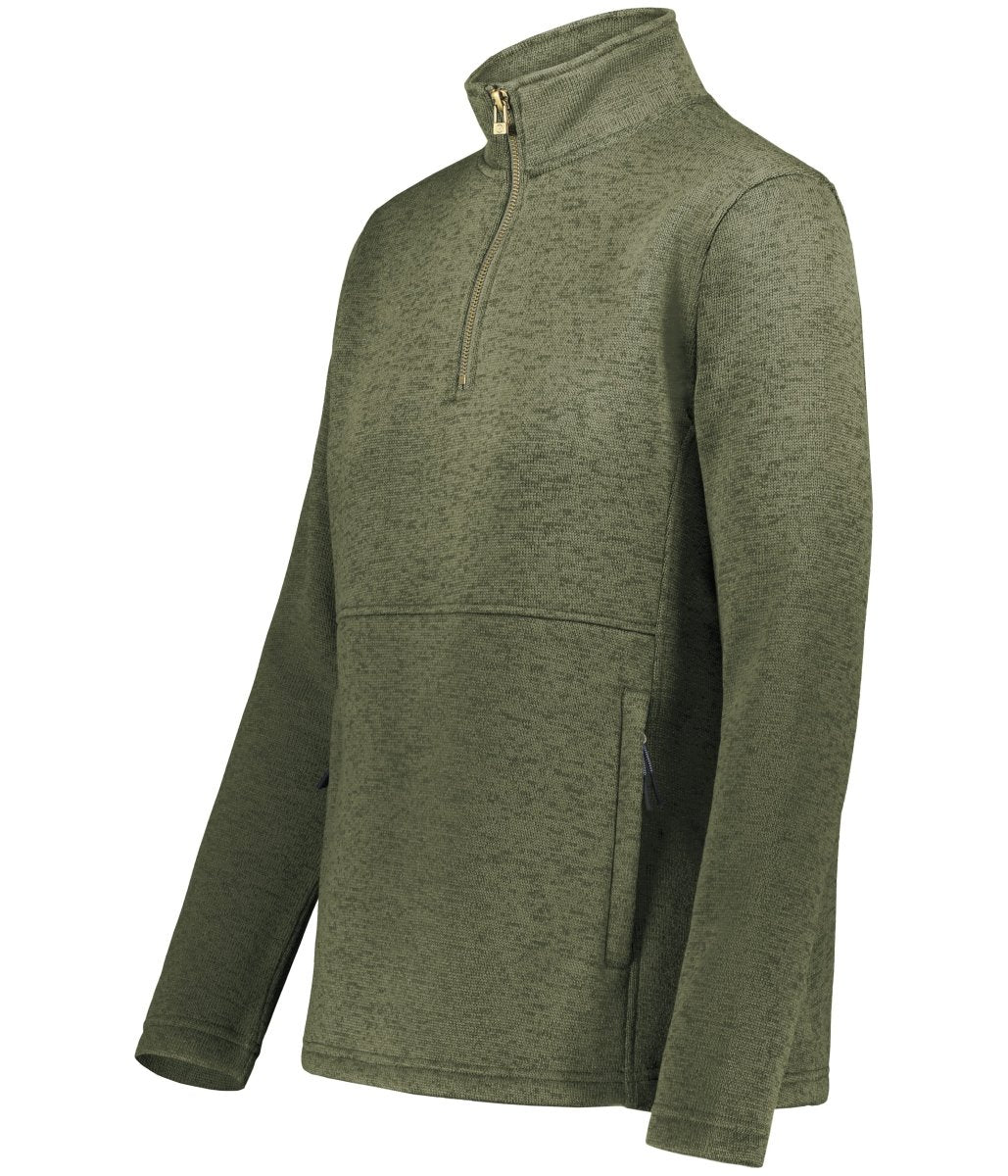 Holloway Ladies Alpine Sweater Fleece 1/4 Zip Pullover 223740 OLIVE HEATHER S