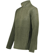Holloway Ladies Alpine Sweater Fleece 1/4 Zip Pullover 223740 OLIVE HEATHER S