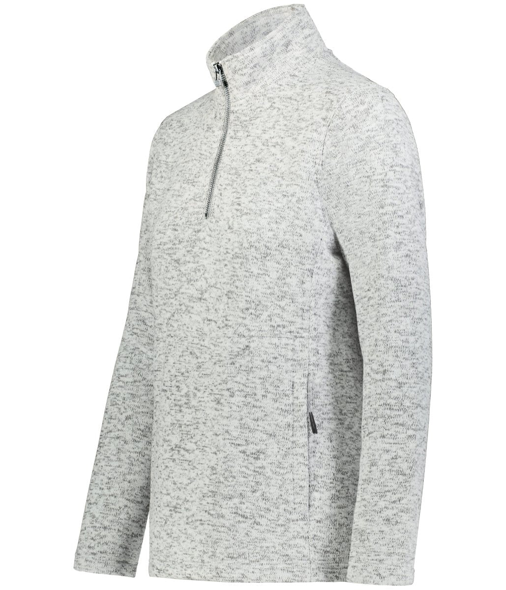 Holloway Ladies Alpine Sweater Fleece 1/4 Zip Pullover 223740 SILVER HEATHER S