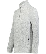 Holloway Ladies Alpine Sweater Fleece 1/4 Zip Pullover 223740 SILVER HEATHER S
