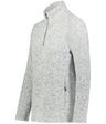 Holloway Ladies Alpine Sweater Fleece 1/4 Zip Pullover 223740 SILVER HEATHER S