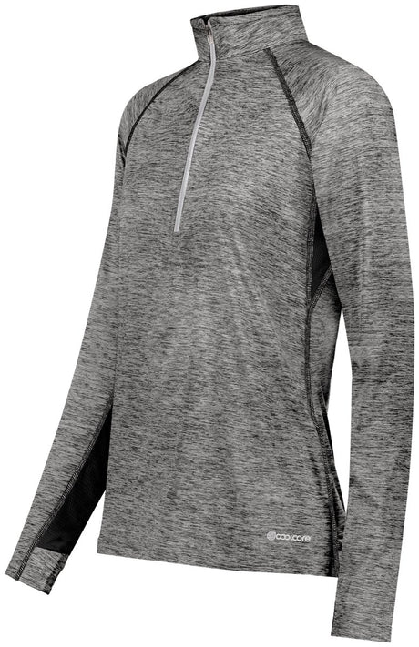 Holloway Ladies Electrify 1/2 Zip Pullover Powered by Coolcore® 222774 BLACK HEATHER S