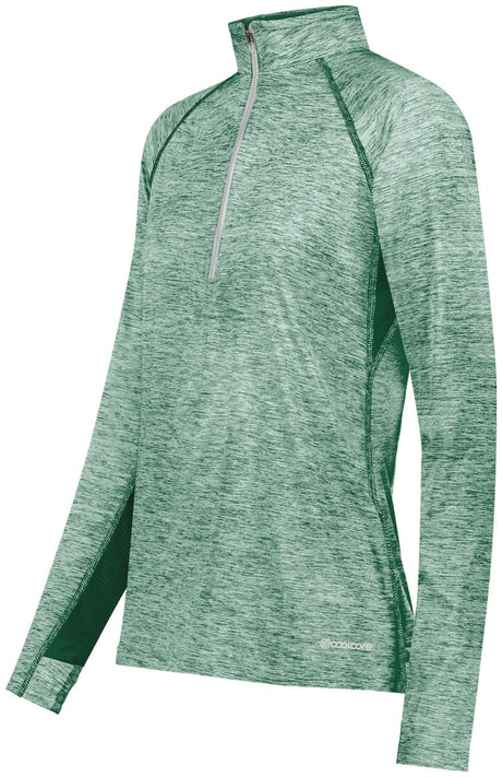 Holloway Ladies Electrify 1/2 Zip Pullover Powered by Coolcore® 222774 DARK GREEN HEATHER S