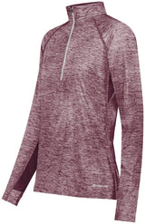 Holloway Ladies Electrify 1/2 Zip Pullover Powered by Coolcore® 222774 MAROON HEATHER S