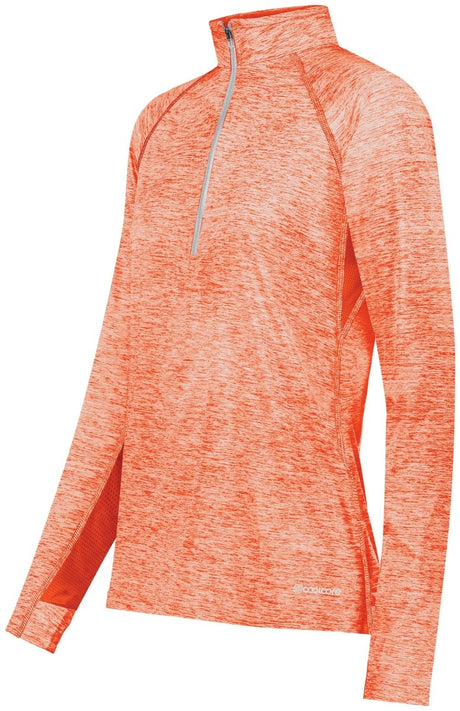 Holloway Ladies Electrify 1/2 Zip Pullover Powered by Coolcore® 222774 ORANGE HEATHER S