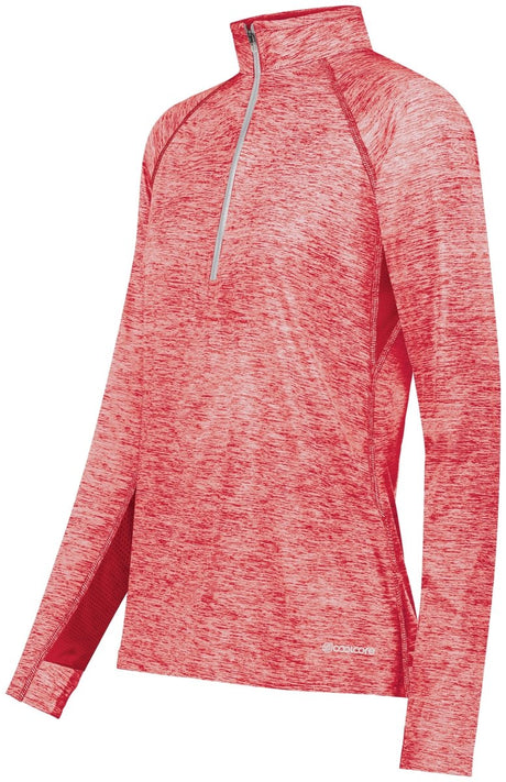 Holloway Ladies Electrify 1/2 Zip Pullover Powered by Coolcore® 222774 SCARLET HEATHER S