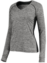 Holloway Ladies Electrify Long Sleeve Tee Powered by Coolcore® 222770 BLACK HEATHER S