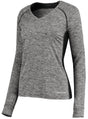 Holloway Ladies Electrify Long Sleeve Tee Powered by Coolcore® 222770 BLACK HEATHER S