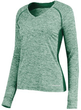 Holloway Ladies Electrify Long Sleeve Tee Powered by Coolcore® 222770 DARK GREEN HEATHER S