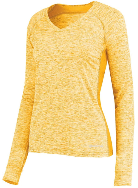Holloway Ladies Electrify Long Sleeve Tee Powered by Coolcore® 222770 GOLD HEATHER S