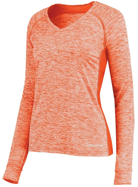 Holloway Ladies Electrify Long Sleeve Tee Powered by Coolcore® 222770 ORANGE HEATHER S