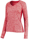 Holloway Ladies Electrify Long Sleeve Tee Powered by Coolcore® 222770 SCARLET HEATHER S