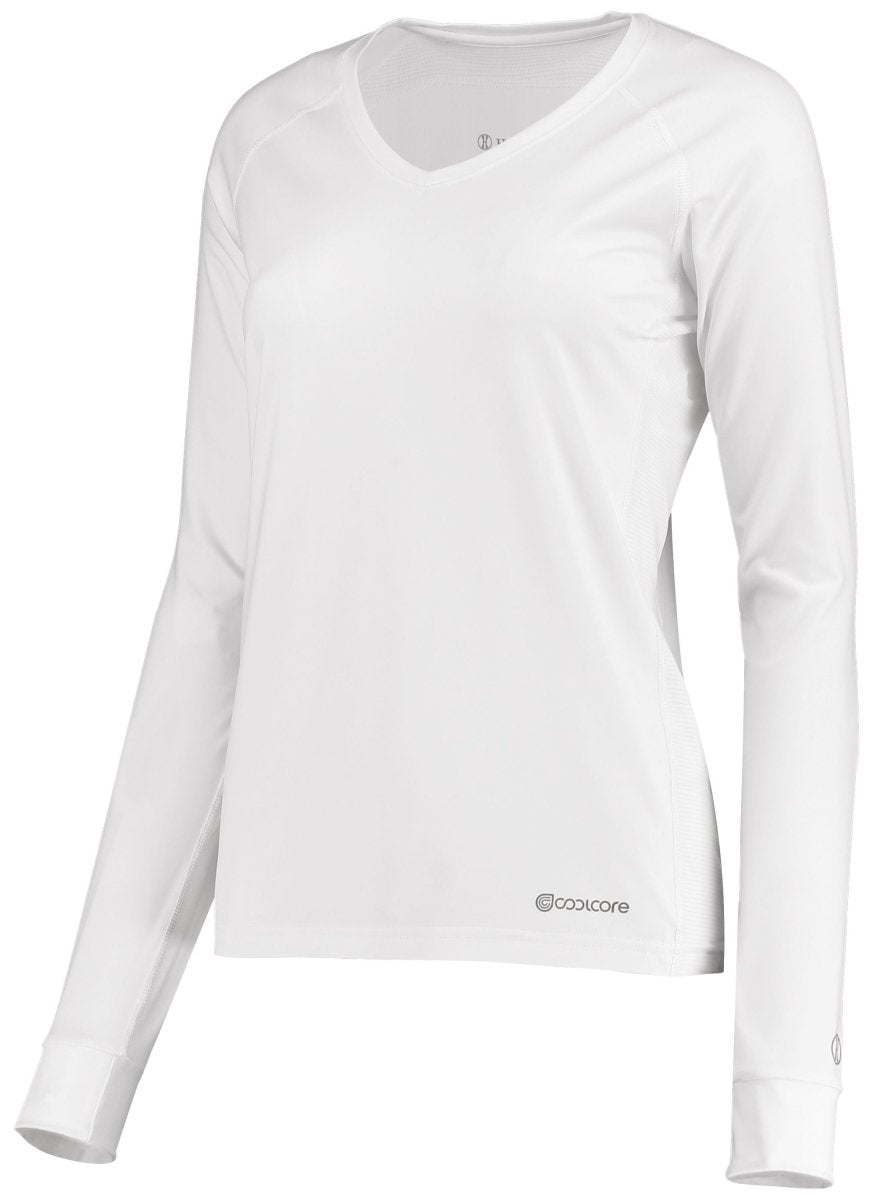 Holloway Ladies Electrify Long Sleeve Tee Powered by Coolcore® 222770 WHITE S