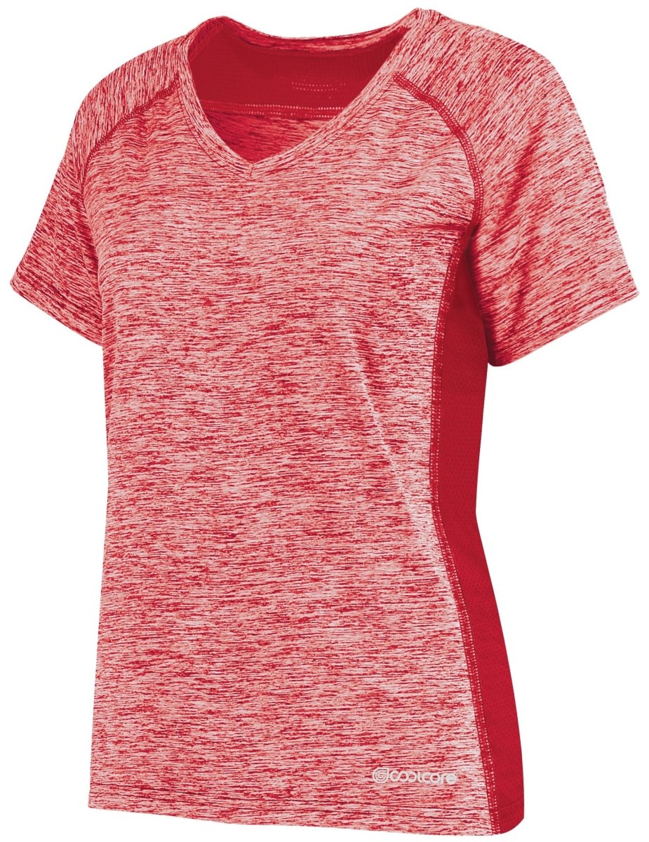 Holloway Ladies Electrify Tee Powered by Coolcore® 222771 SCARLET HEATHER S