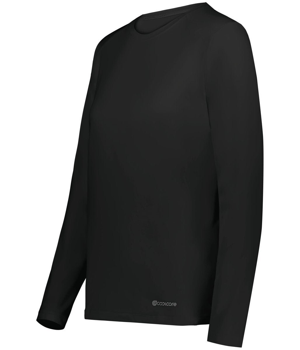 Holloway Ladies Essential Long Sleeve Tee Powered by Coolcore® 222338 BLACK S
