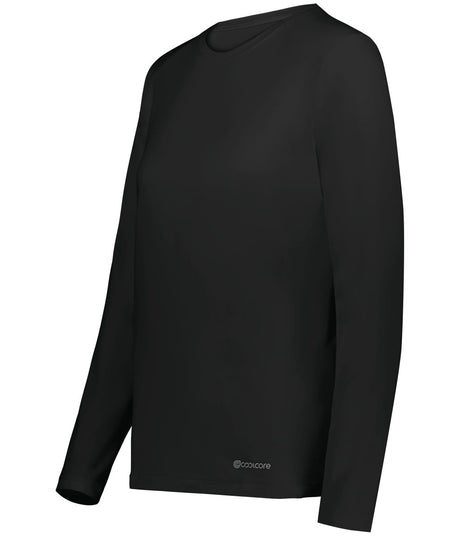 Holloway Ladies Essential Long Sleeve Tee Powered by Coolcore® 222338 BLACK S