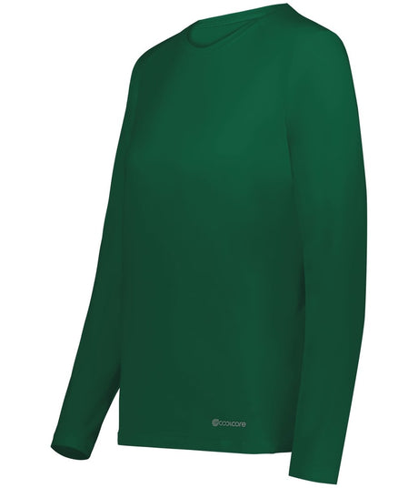 Holloway Ladies Essential Long Sleeve Tee Powered by Coolcore® 222338 DARK GREEN S