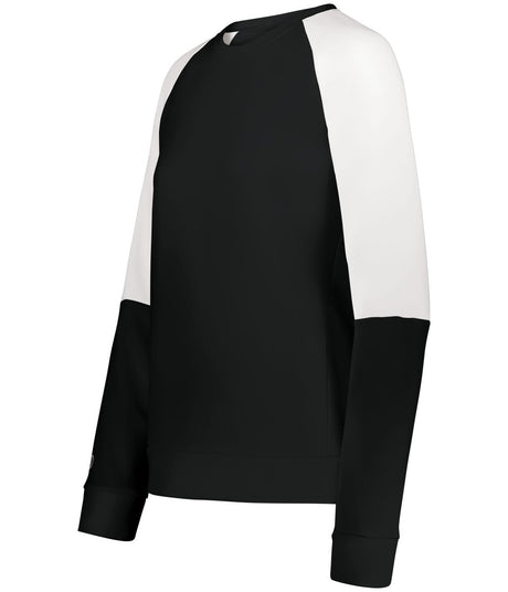 Holloway Ladies Momentum Team Fleece Crew 223725 BLACK/WHITE S
