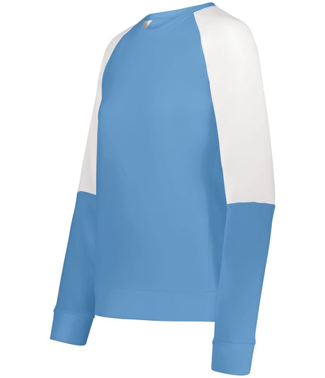Holloway Ladies Momentum Team Fleece Crew 223725 COLUMBIA BLUE/WHITE S